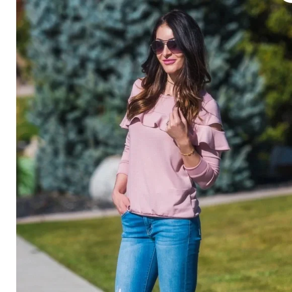 Brigitte Brianna Ruffle Sweatshirt - Picture 2 of 5